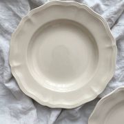 2 ivory fluted earthenware soup plates Sarreguemines