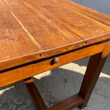 Solid oak dining farmhouse table with 1 drawer 1950 165x78x73cm