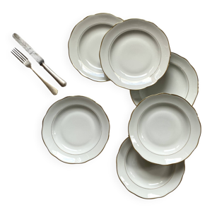 6 assiettes creuses porcelaine - blanche