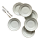 6 deep plates white porcelain with gold decoration Sologne Lamotte