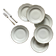 6 deep plates white porcelain with gold decoration Sologne Lamotte