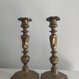 Pair of 19th century bronze candlesticks