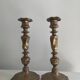 Pair of 19th-century bronze candlestick holders.