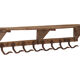 Wooden coat rack and hat rack wall with 8 hooks circa 1950
