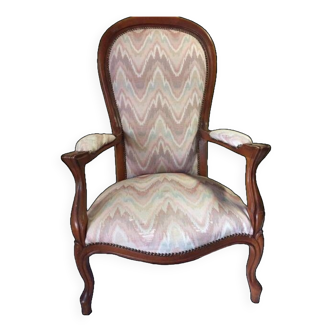 Large louis-philippe voltaire "violin" armchair in walnut