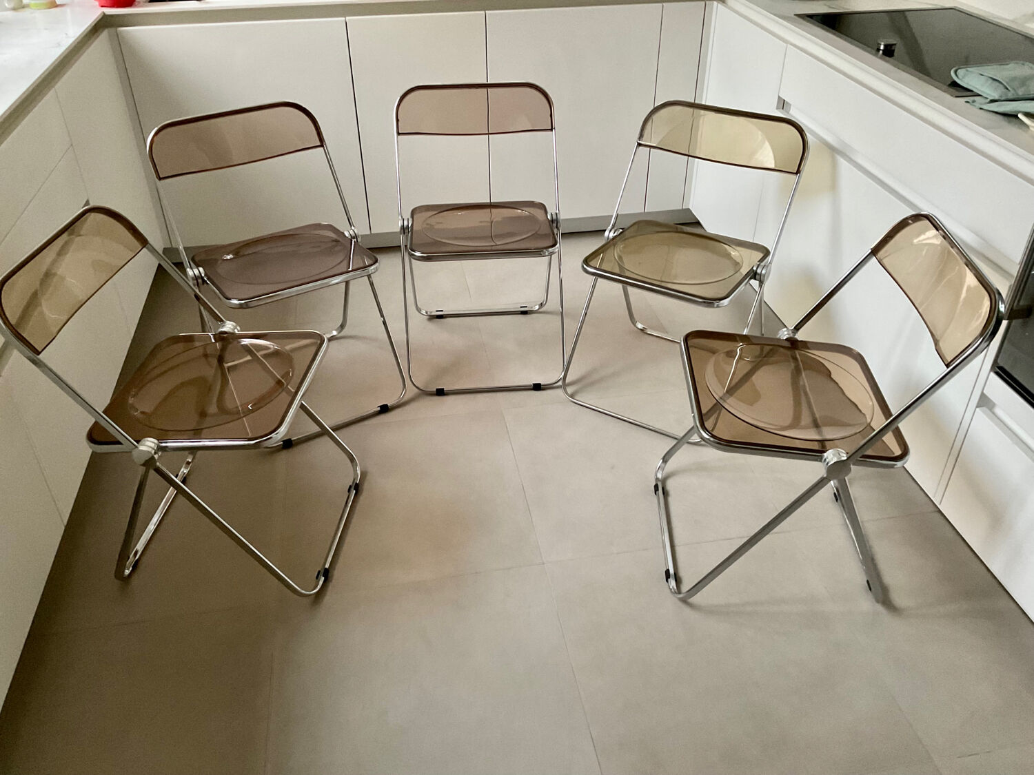 Plia 5 chairs by Giancarlo Peretti for Castelli vintage
