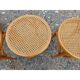 3 tabourets bois et cannage