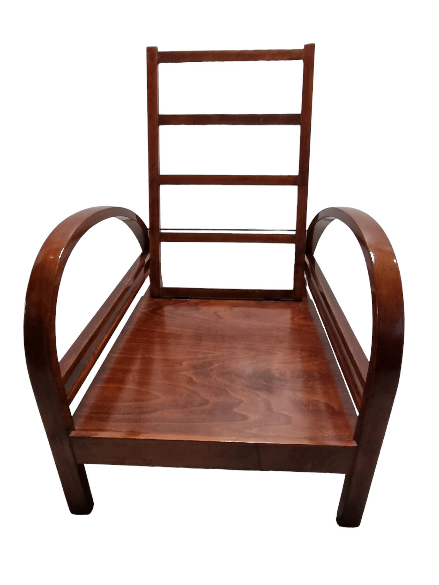 Art deco armchair with adjustable backrest, Halabala style