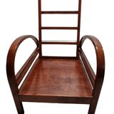 Art deco armchair with adjustable backrest, Halabala style