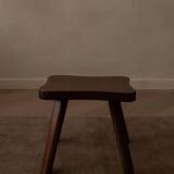 Vintage wooden wave stool · rustic low side table