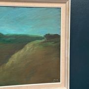 Original Swedish Oil on Canvas – "Landscape" by Dina Mortensen – Signed DM – Vintage and Framed – 53 × 45.5 cm (20.9" × 17.9")