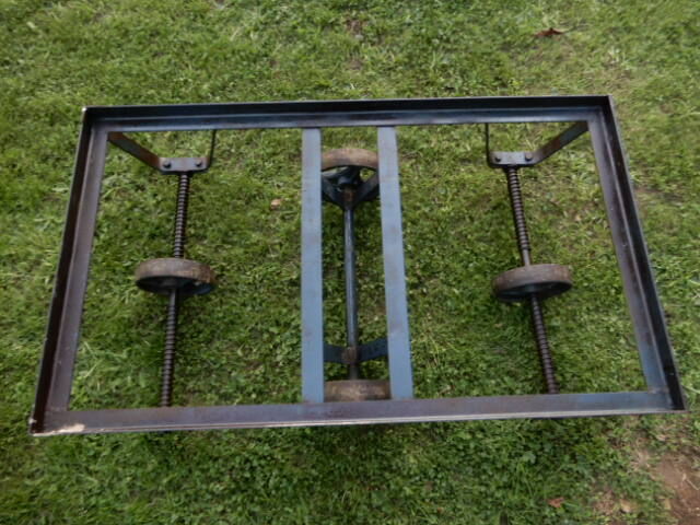Vintage industrial coffee table antique marble trolley