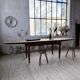 Solid oak farmhouse table with integrated extensions 1950