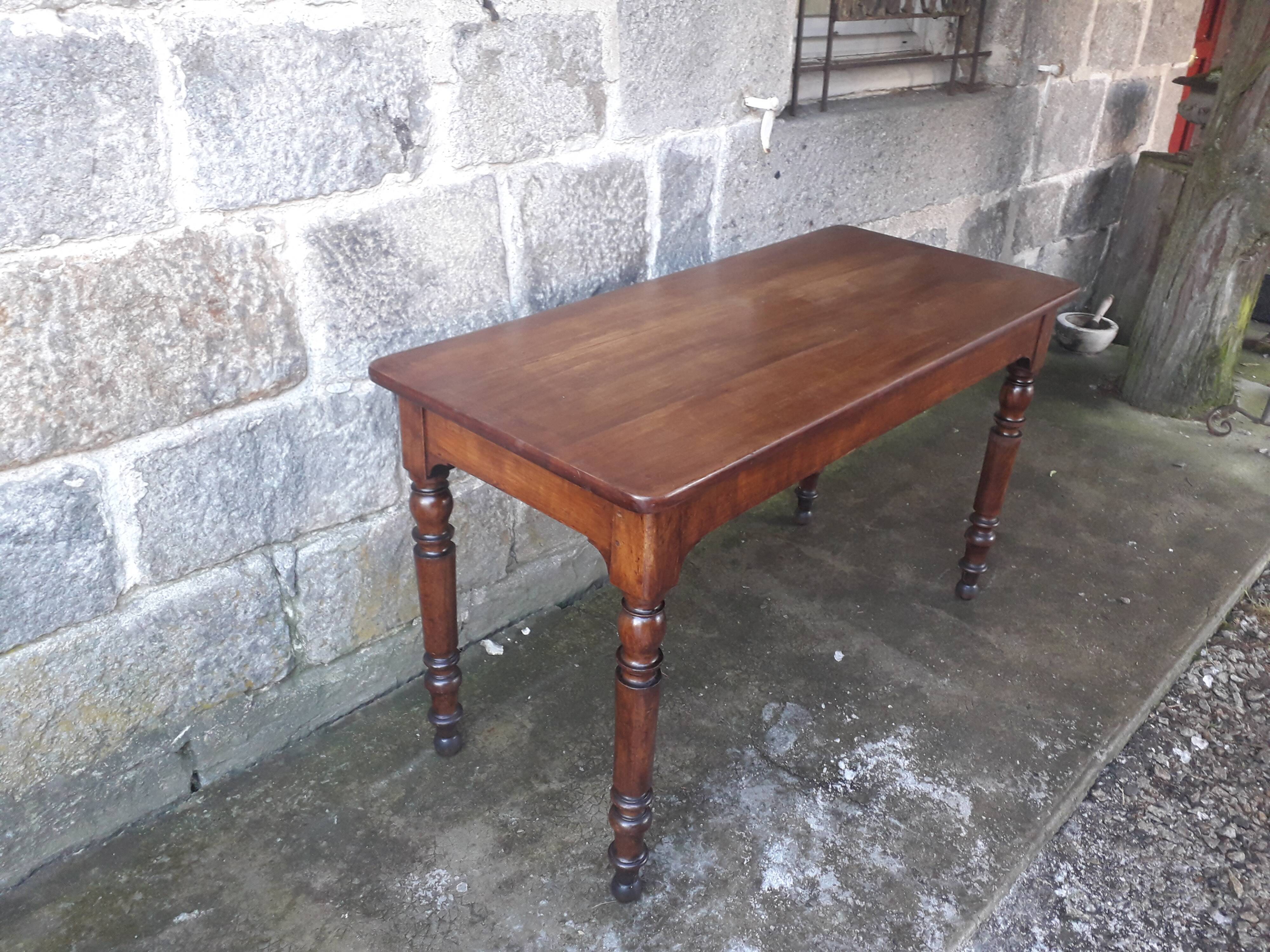 Wooden bistro table, legs turned 125 cm