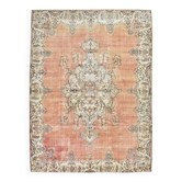 Tapis turc vintage rouge et orange