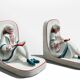 Pair of Art Deco ceramic bookends from 1930 signed by Henri Delcourt Desvres.