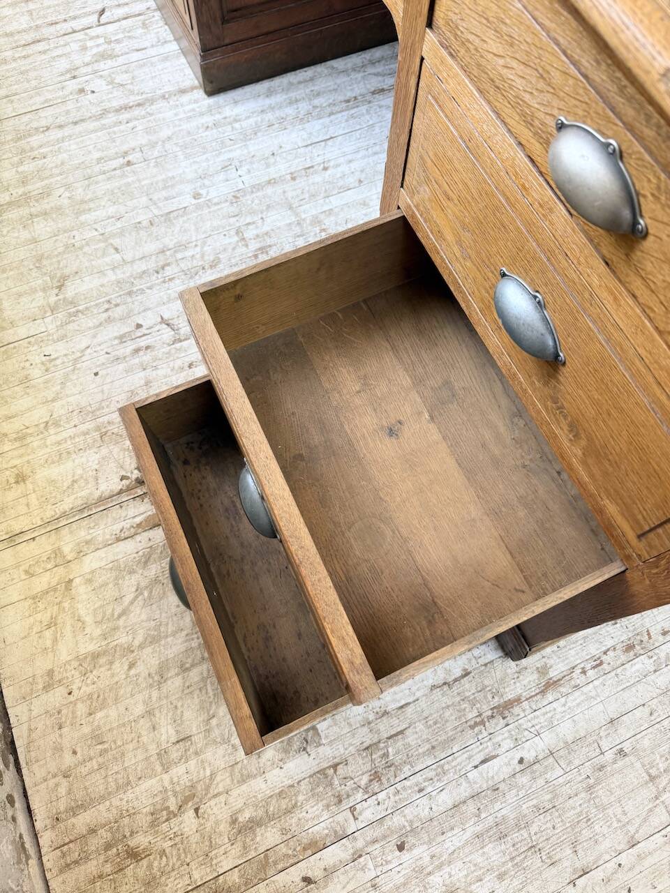 1950s oak office counter