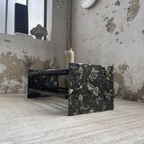 Italian 80s coffee table in marble and glass