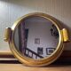 Plateau miroir laiton art déco