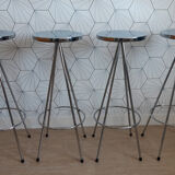 Series of 4 nuta chrome stools