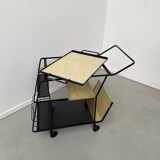Perforated metal serving trolley style Mathieu Matégot