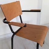 Pair of tubular metal armchairs 1954