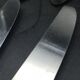 9 table knives in silver metal.