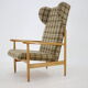 1960s Rare Beech Wing Armchair by ULUV, Czechoslovakia