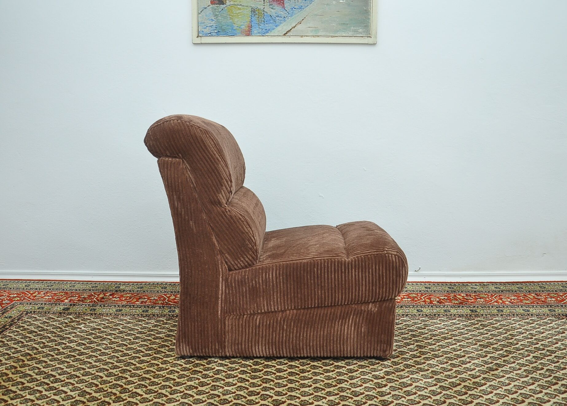 Brown corduroy modular sofa from the 70's, set of 5