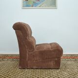 Brown corduroy modular sofa from the 70's, set of 5