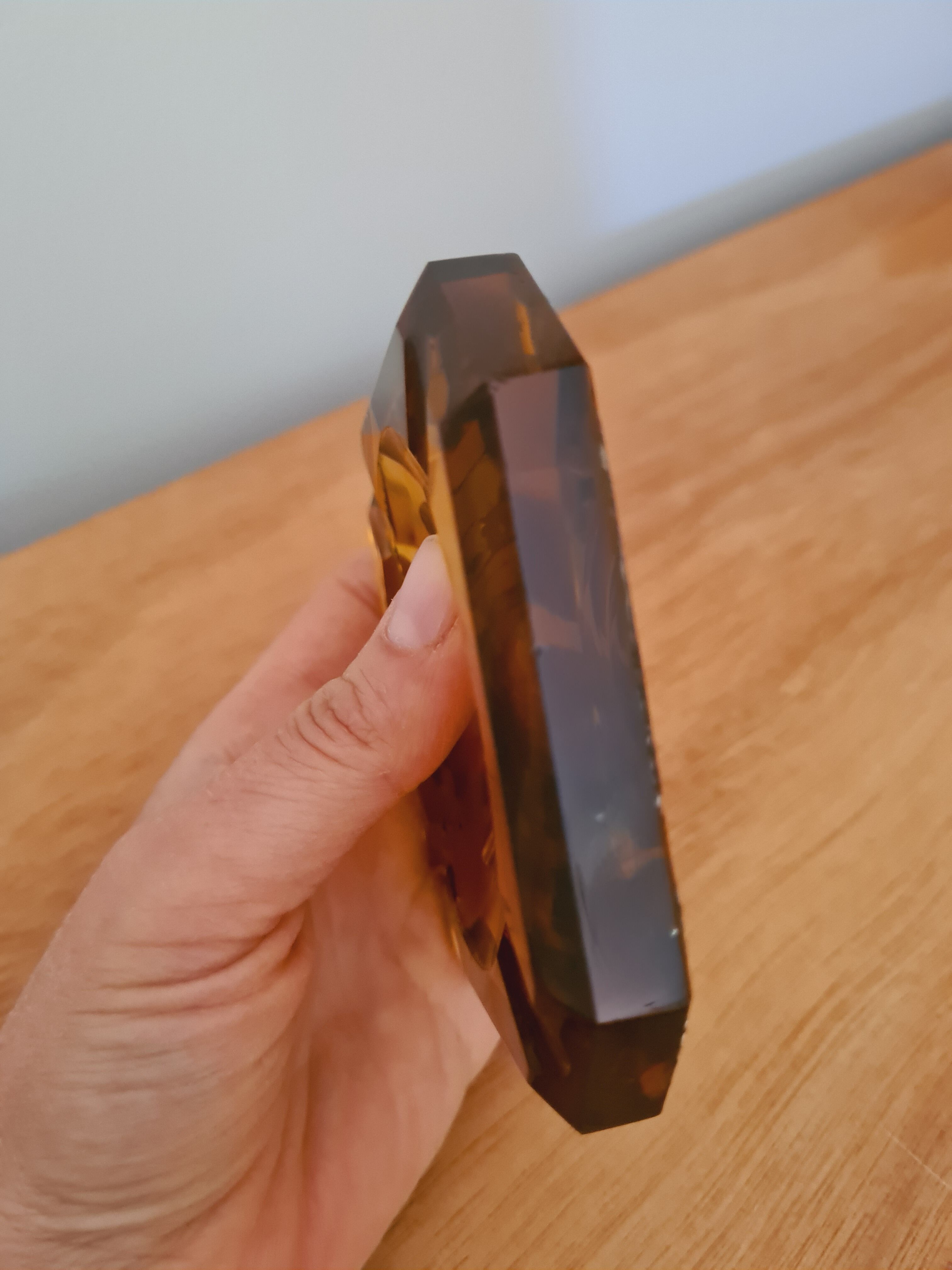 Orange glass ashtray