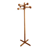 Coat rack on foot, in pine