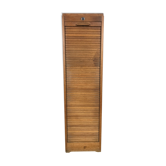 Meuble classeur simple à rideau de notaire 1950 chêne
