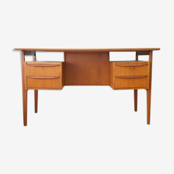 Danish Teak Floating Desk By Gunner Nielsen For Tibergaard, 1960s.