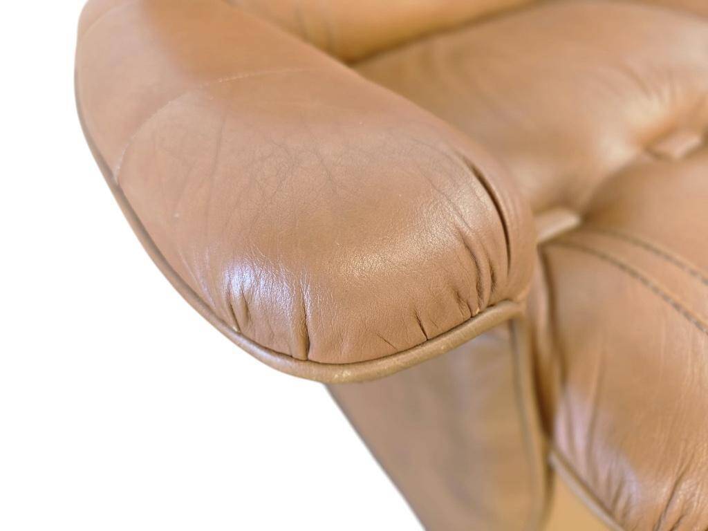 Vintage two-seater cognac leather sofa