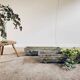 Old planters in faux cement wood