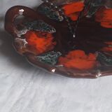 Cheese or fruit platter in Ceramic From Vallauris in the shape of a leaf