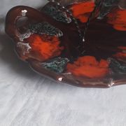 Cheese or fruit platter in Ceramic From Vallauris in the shape of a leaf