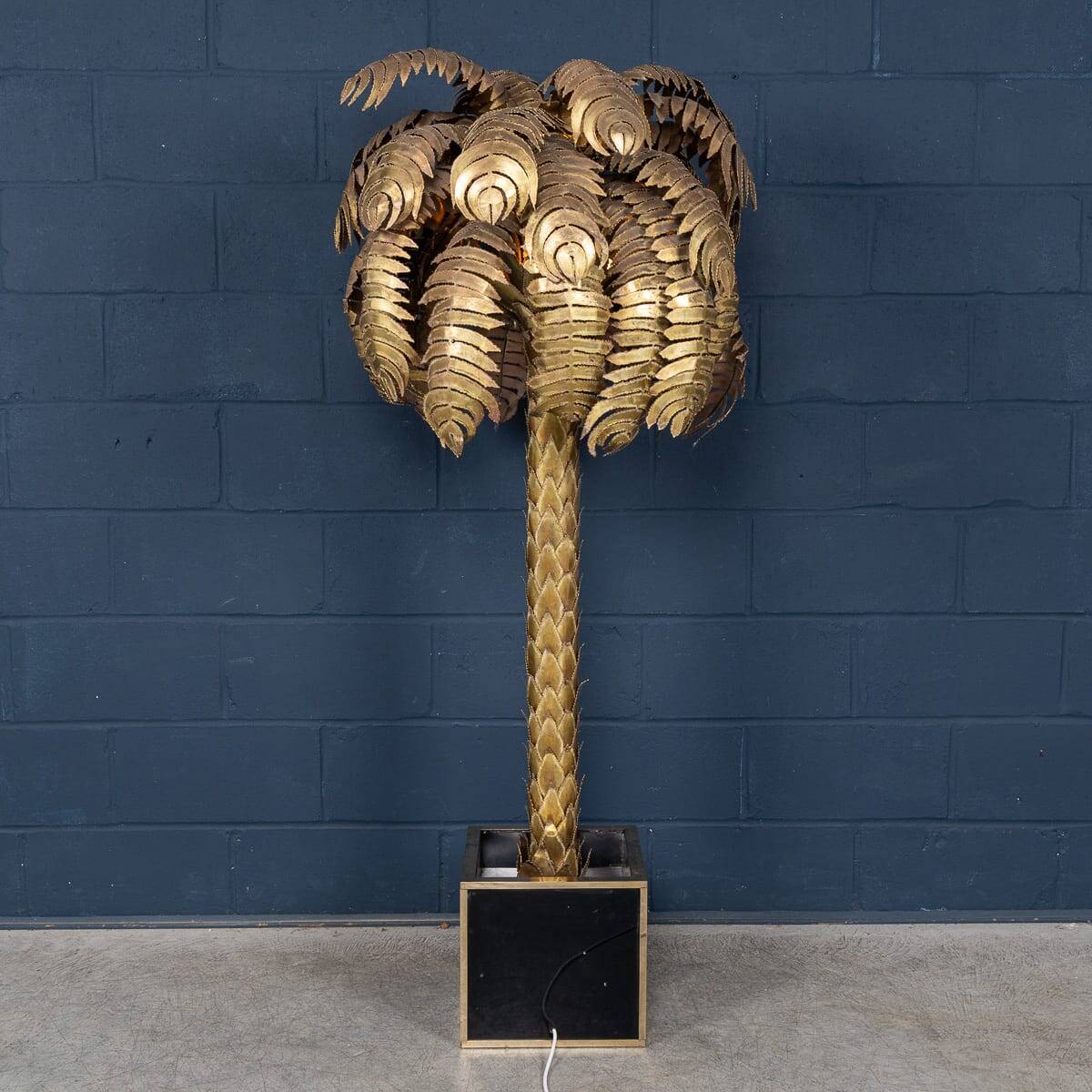 Lampadaire en palmier francaise du xxe siecle, christian techoueyres pour maison jansen