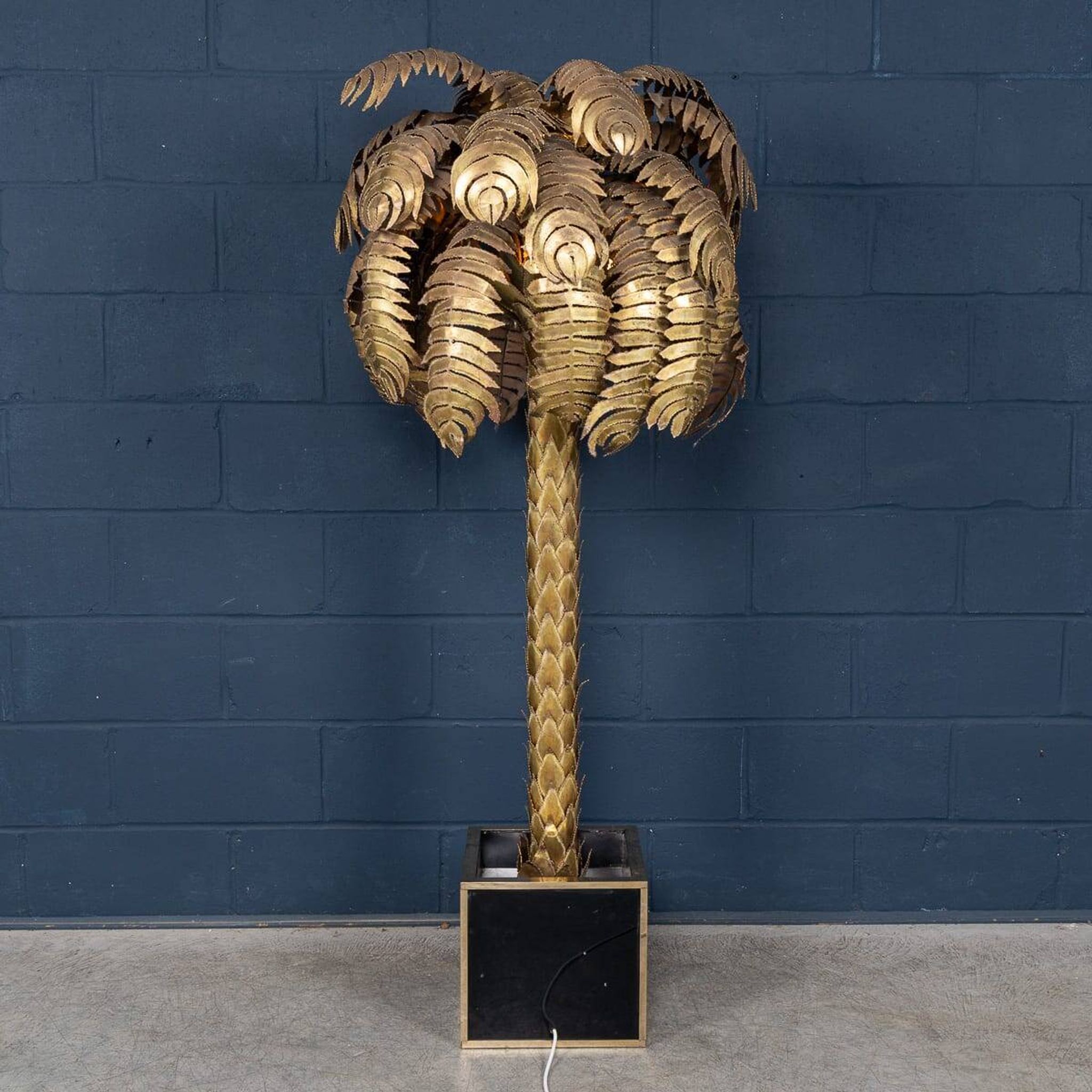 20thC FRENCH PALM TREE FLOOR LAMP, CHRISTIAN TECHOUEYRES FOR MAISON JANSEN