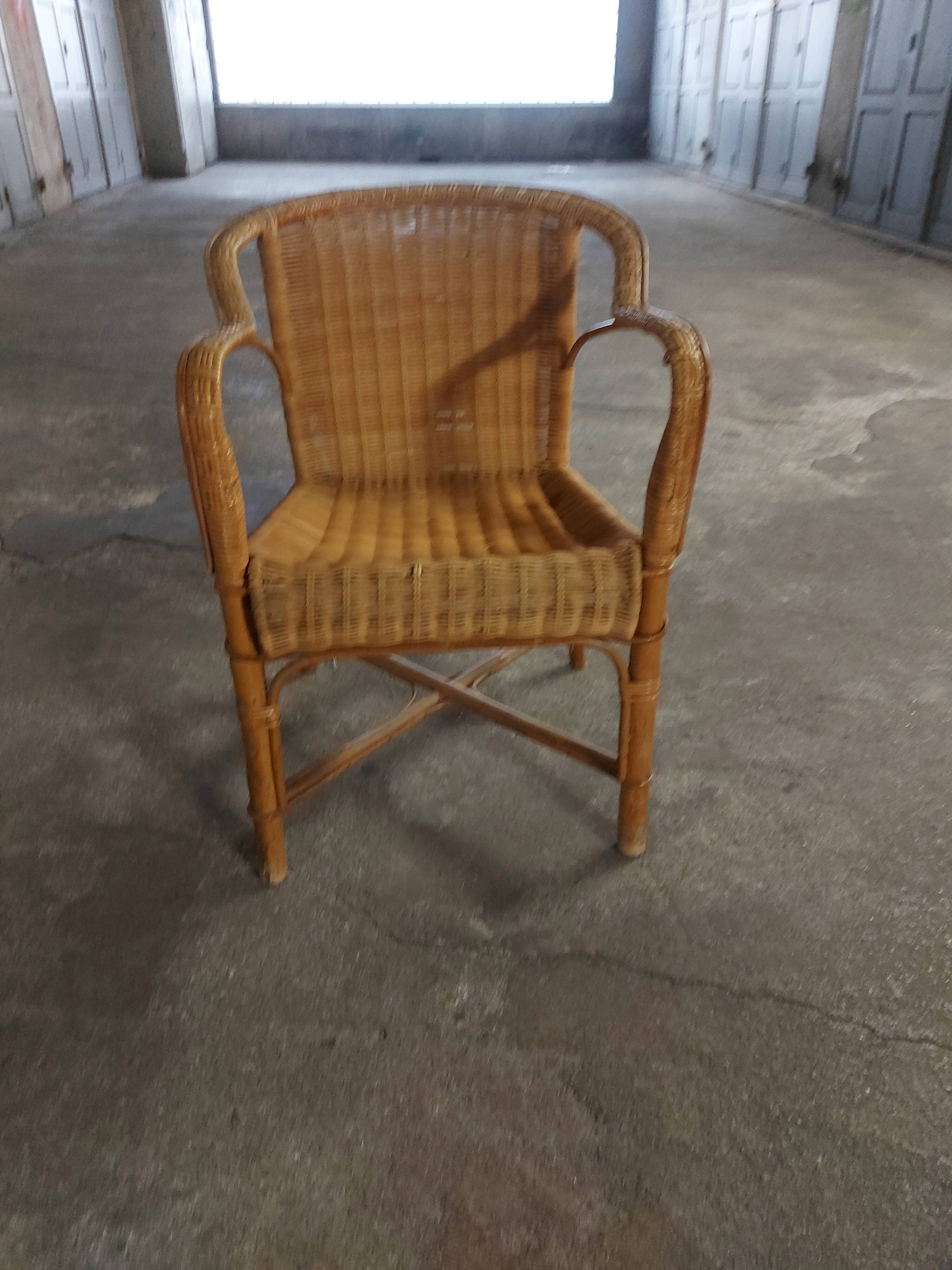 Vintage rattan armchair