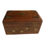 Wooden box inlays brass