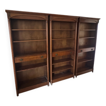 Library open in three sections, Directoire style.