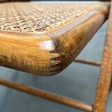 Mid-century wooden folding chair set with Viennese wicker seats, 1960s.