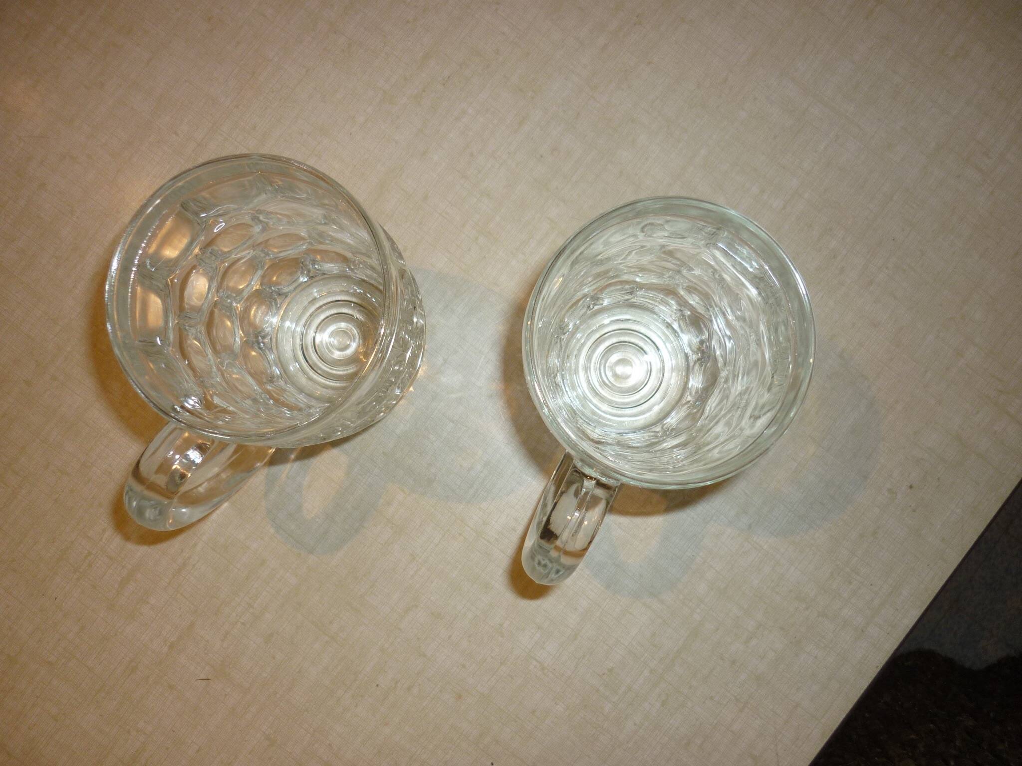 Large glass beer mugs