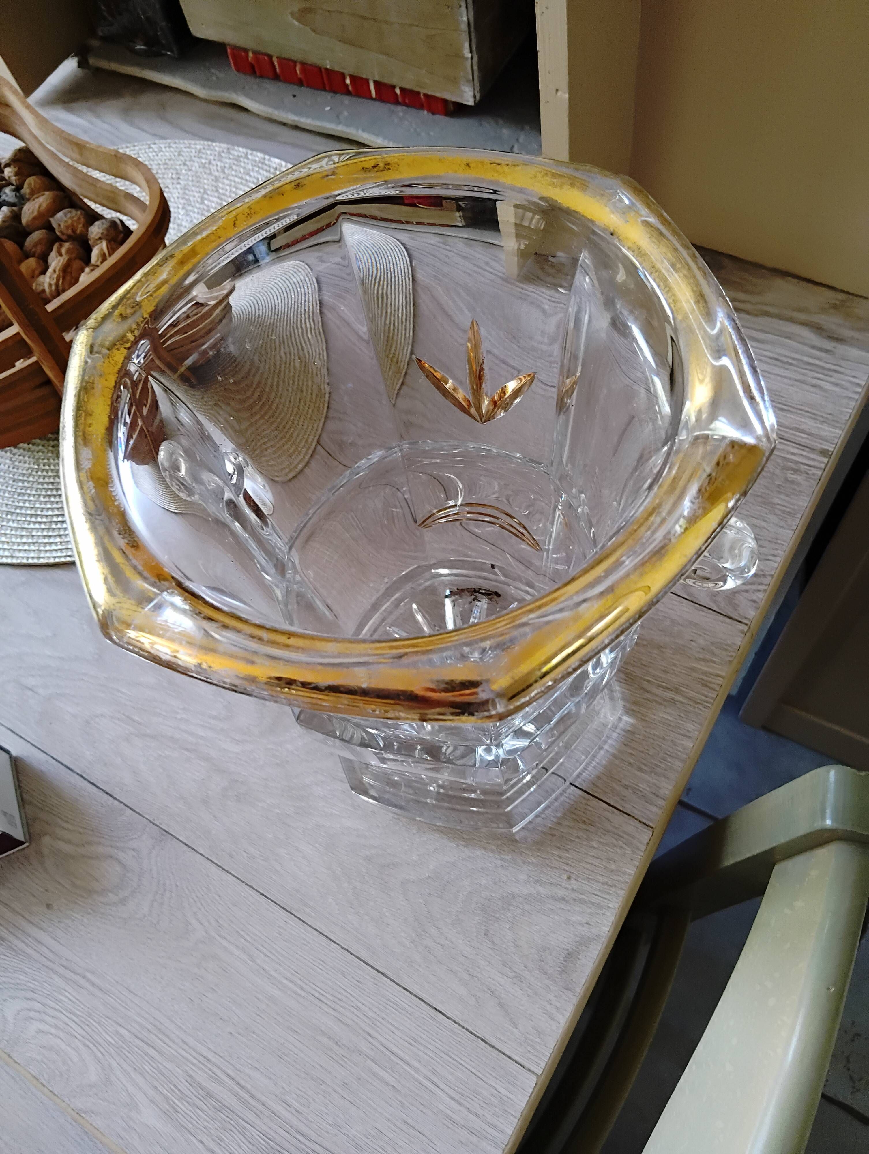 Handcrafted crystal champagne bucket from Lorraine