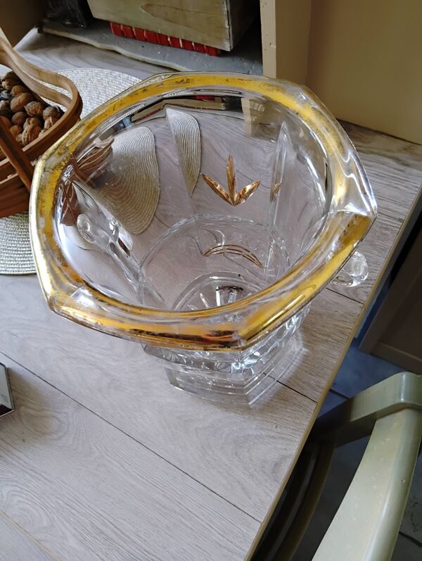 Seau à champagne en cristal artisanal de lorraine