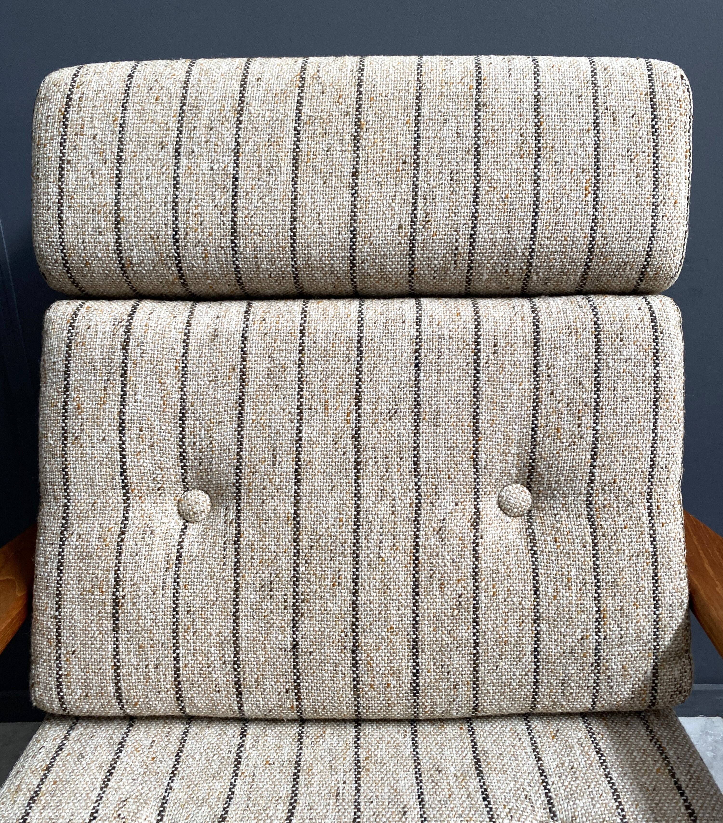 High back relax chair with hocker 1960s by Tarm Stole Denmark