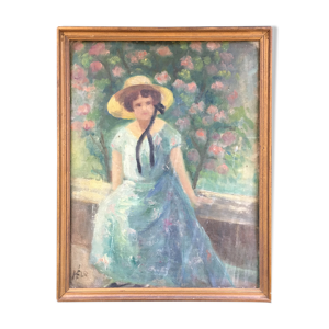 Tableau Jeune fille au chapeau