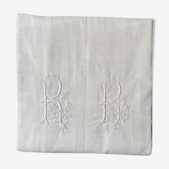 Old sheet with monogram